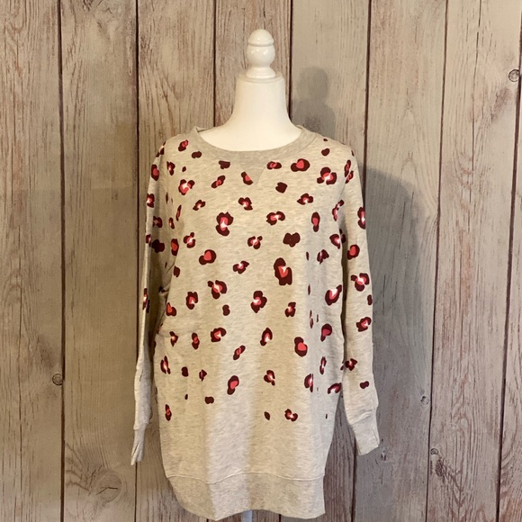 Woman Within Sweaters - Woman within maroon, pink, and white print sweater